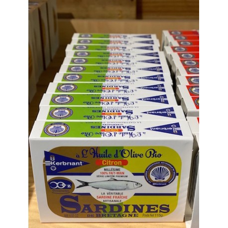 SARDINES A L'HUILE D'OLIVE & CITRON BIO - 115 gr