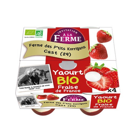 YAOURT BRASSÉ BIO FRAISE - (4 X 125gr)