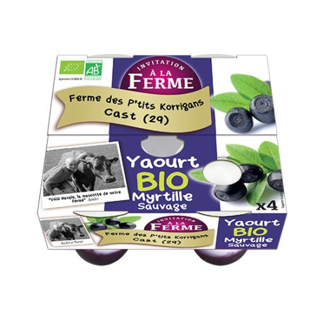 YAOURT BRASSÉ BIO MYRTILLE - ( 4 x 125 GR)