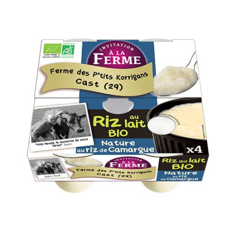 RIZ AU LAIT BIO NATURE - ( 4 X 125 GR)