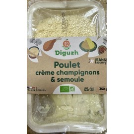 Poulet crème champignons & Semoule