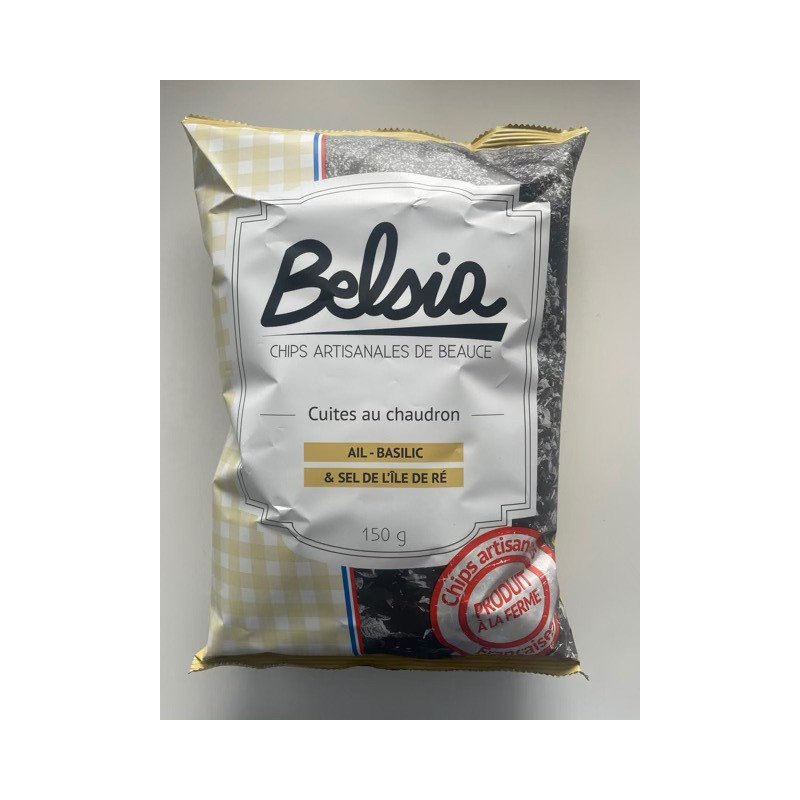 CHIPS AIL BASILIC & SEL DE L'îLE DE RÉ - (150 gr)