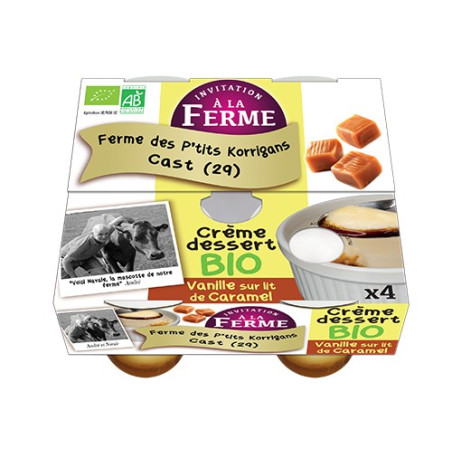 CRÈME VANILLE SUR LIT CARAMEL - ( 4 x 125 GR)