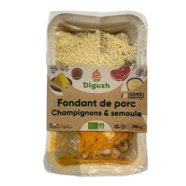 Fondant porc champignons & Semoule