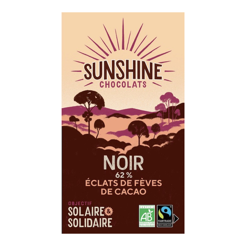 SUNSHINE NOIR ÉCLATS DE CACAO 62%