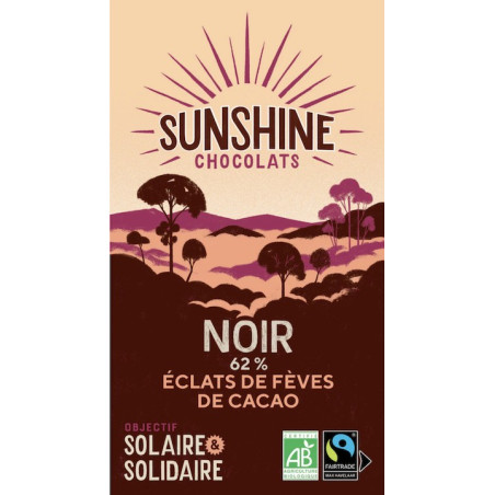SUNSHINE NOIR ÉCLATS DE CACAO 62%