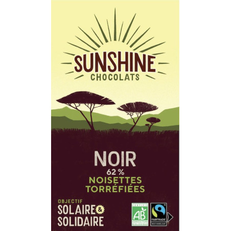 SUNSHINE NOIR NOISETTES TORRÉFIÉES 62%