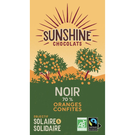 SUNSHINE NOIR ORANGES CONFITES 70%